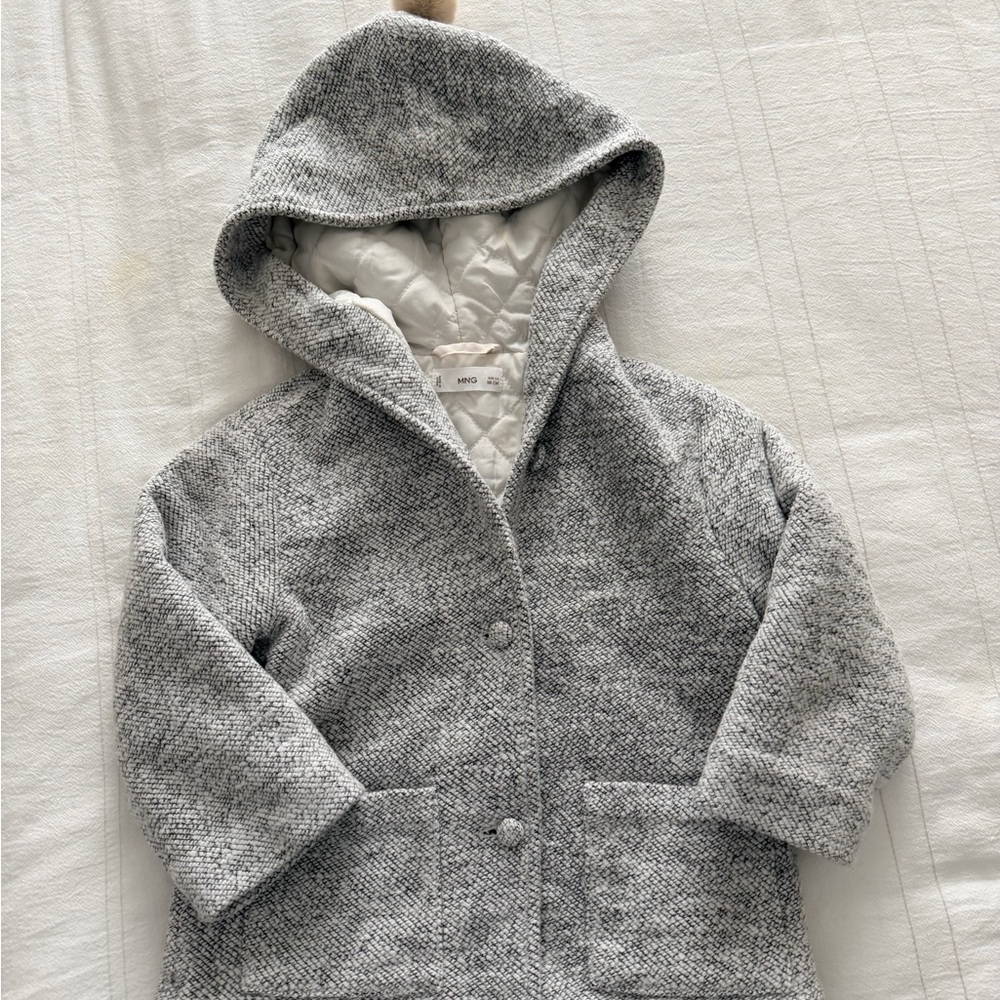 Mango Textured Gray Coat